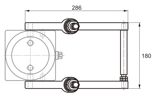 Set of brackets for KaBloc 203.5V/515.1 - Dimensioned sketch top view