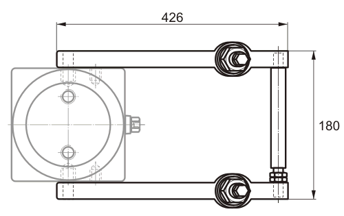 Juego de garras de anclaje para KaBloc 203.5V/515.1 - Esquema acotada vista de encima