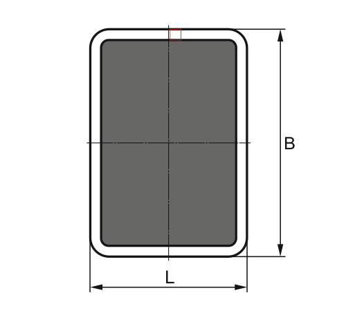 Flat Jacmounts - Dimensioned sketch top view