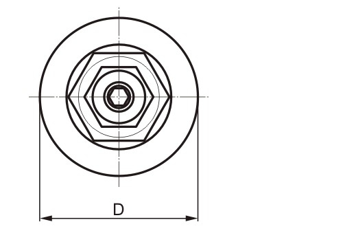 Jacmounts inserted - Dimensioned sketch top view