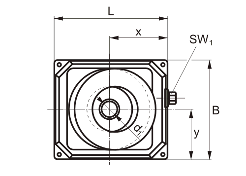 Wedgmounts QFixx - Dimensioned sketch top view