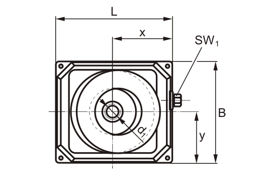 Zapatas de nivelación QFixx KaBloc - Esquema acotada vista de encima