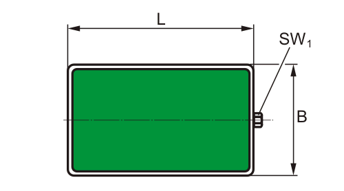 Wedgmounts - Dimensioned sketch top view
