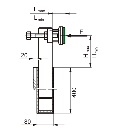 Horizontal-Abstützungen - Massskizze