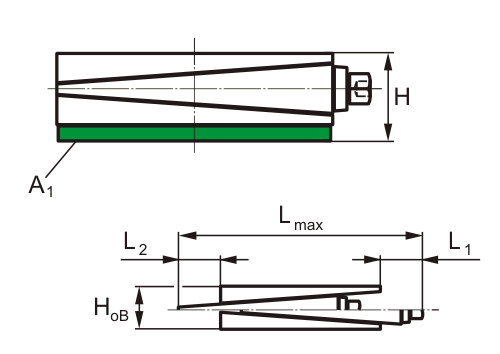 Zapatas de nivelación - Esquema acotada