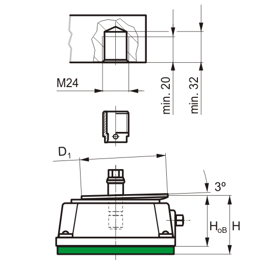 Insert Wedgmounts QFixx - Dimensioned sketch